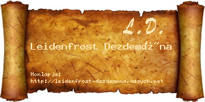 Leidenfrost Dezdemóna névjegykártya